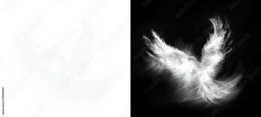 Sticker PNG Abstract ethereal bird wings art