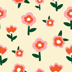 Seamless floral pattern textile vector background