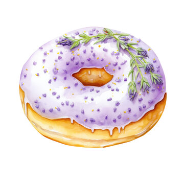 recommend clip art: Lemon Lavender Donut Clipart Illustration