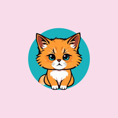 Persian cat vector logo. pet logo
