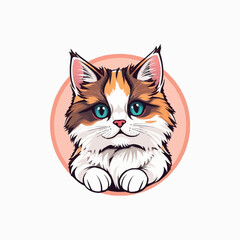 Persian cat vector logo. pet logo