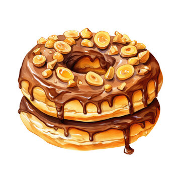 recommend clip art: Peanut Butter Banana Donut Clipart Illustration