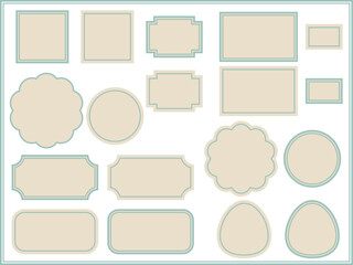 シンプルな緑とベージュのフレームセット