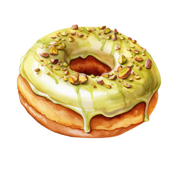 recommend clip art: Pistachio Caramel Donut Clipart Illustration
