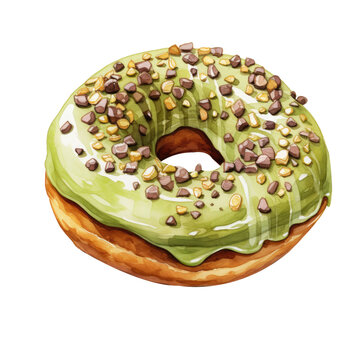 recommend clip art: Pistachio Chocolate Donut Clipart Illustration
