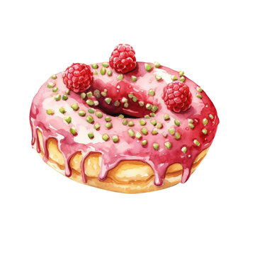 recommend clip art: Pistachio Raspberry Donut Clipart Illustration