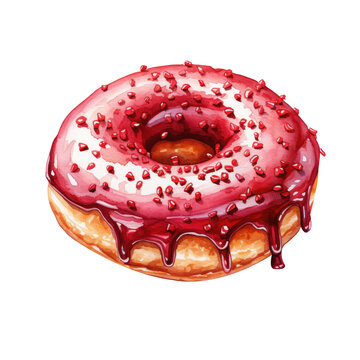 recommend clip art: Red Velvet Donut Clipart Illustration