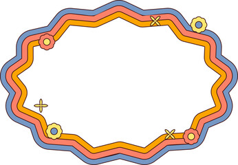 Wiggly Groovy Retro Line Frame