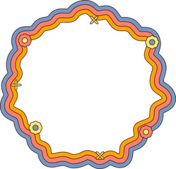 Wiggly Groovy Retro Line Frame