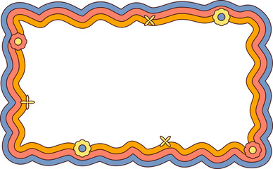 Wiggly Groovy Retro Line Frame