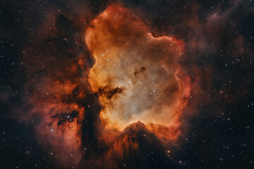 Obraz premium Telescope View of Swirling Nebula Clouds
