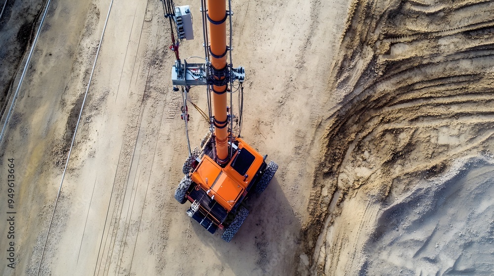 Poster advanced iot technology ensuring precise high voltage power pole alignment and positioning during in
