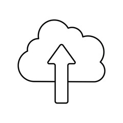 file upload line icon with white background vector stock illustration