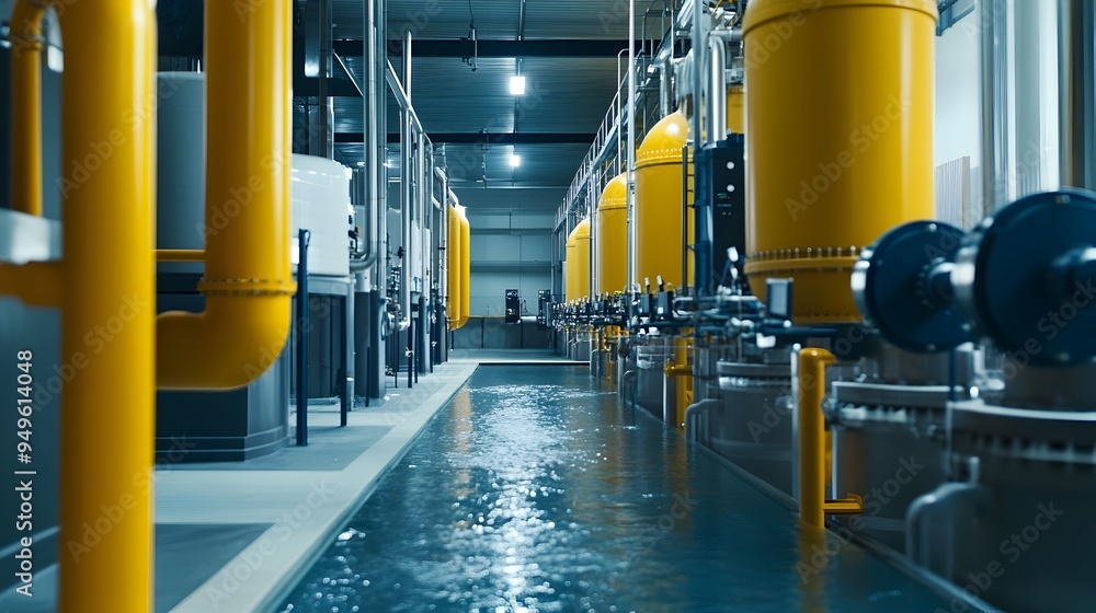 Aufkleber a photograph showcasing a water purification facility that integrates iot internet of things technol