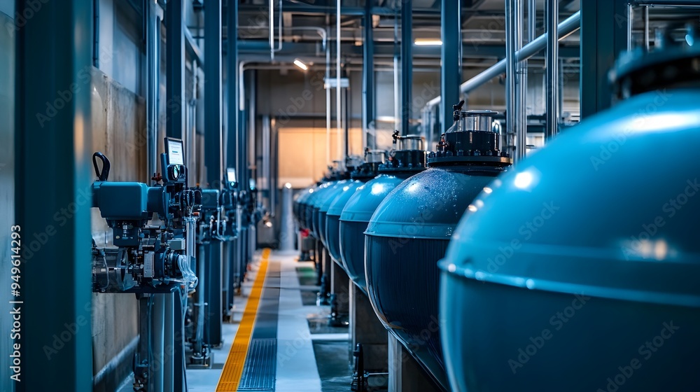 Poster automated water plant leveraging iot for optimized processes innovative industrial infrastructure wi