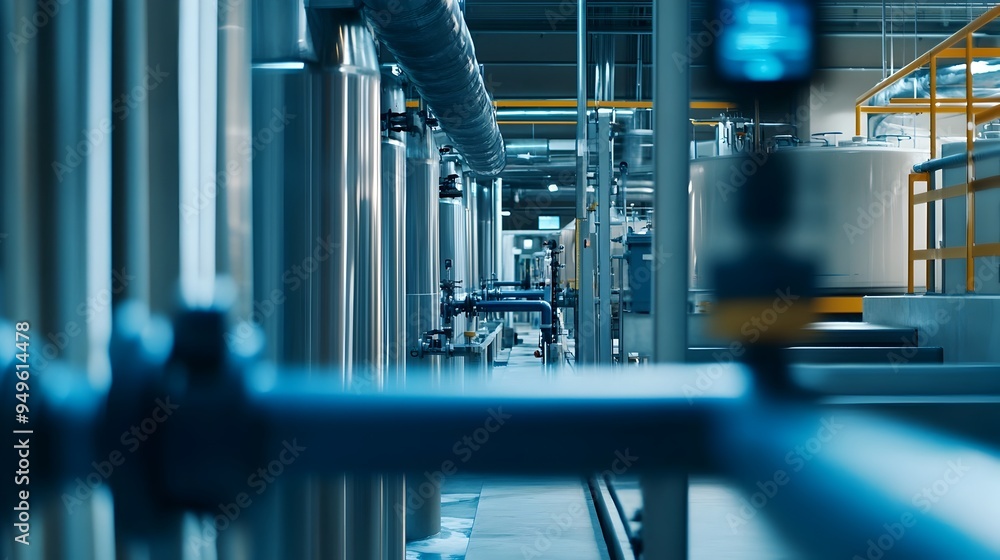 Aufkleber futuristic water recycling plant utilizing cutting edge iot technologies to optimize resources and p