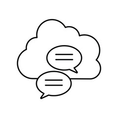 chat bubble line icon with white background vector stock illustration