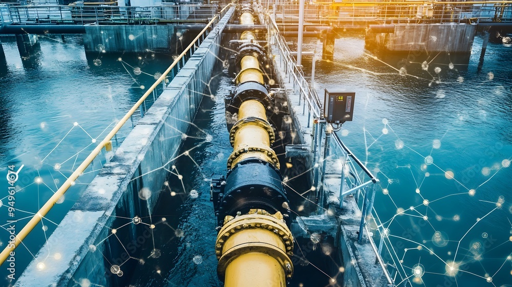 Poster advanced iot powered water pipeline system with sensor monitoring data analytics and optimization fo
