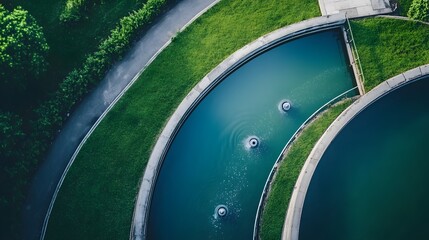 Photograph of a modern waterworks facility leveraging IoT Internet of Things technologies and smart systems for sustainable and efficient water management
