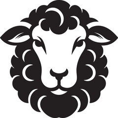 Sheep face silhouette and vector