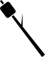 marshmallow stick camping icon sillouette