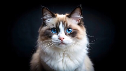 Beautiful Young Purebred Ragdoll Cat With Blue Eyes