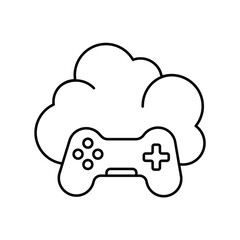 joystick line icon with white background vector stock illustration