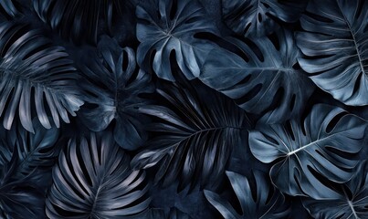 Exotic leaves in a dark pattern, providing a rich and luxurious feel.