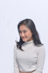 Obraz premium Young Asian Woman Poses and Expressions