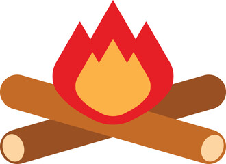 bonfire wood camping icon
