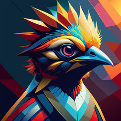 Colorful eagle pop art vector illustration