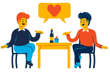 Men on a romantic date