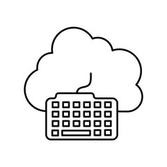 keyboard line icon with white background vector stock illustration