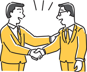 肩を叩いて励ます会社員