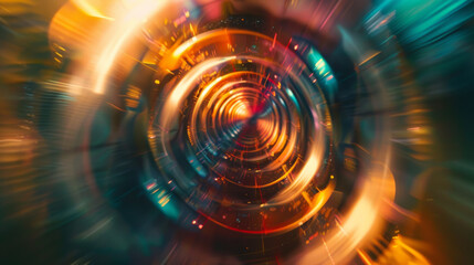 Fototapeta premium Vibrant Spiral Blur of Yellow and Blue Colors