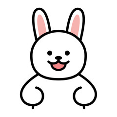 うさぎ　笑顔　シンプル　キャラクター