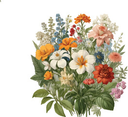 Obraz premium Flowers floral pattern on white background