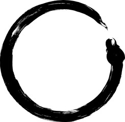 巳年、年賀素材、筆タッチのヘビのシルエットイラスト