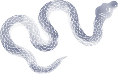 水墨画風の巳年、年賀状に使える龍のイラスト素材