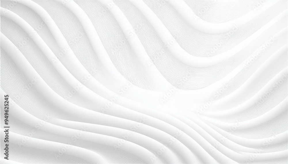 Poster perspective bent smooth lines blank subtle minimalistic 3d white abstract background. futuristic tec