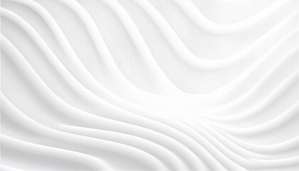 Obraz premium Perspective Bent Smooth Lines Blank Subtle Minimalistic 3D White Abstract Background. Futuristic Technology Wide Wallpaper. modern white background