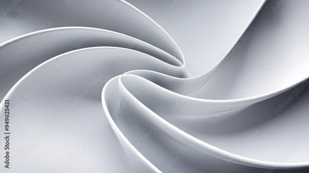 Poster perspective bent smooth lines blank subtle minimalistic 3d white abstract background. futuristic tec