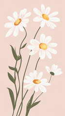 Fototapeta premium minimalist daisy patterns background wallpaper for fabric and printing