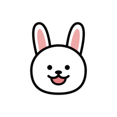 うさぎ　笑顔　顔　シンプル　キャラクター