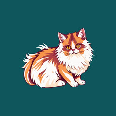 Persian cat vector logo. pet logo