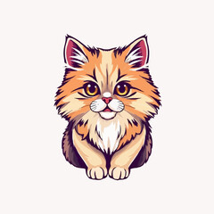 Persian cat vector logo. pet logo