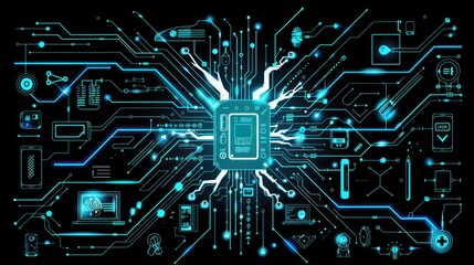 digital illustration of an electric circuit