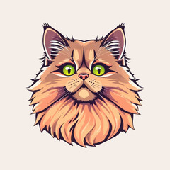 Persian cat vector logo. pet logo