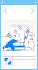 Medical characters fighting the epidemic flat vector concept operation hand drawn illustration
