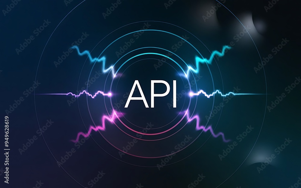 Poster api interface: futuristic technology concept